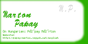 marton papay business card